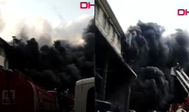 İstanbul Başakşehir&#039;de bulunan bir fabrikada yangın çıktı! İtfaiye ekibinin müdahalesi sürüyor...
