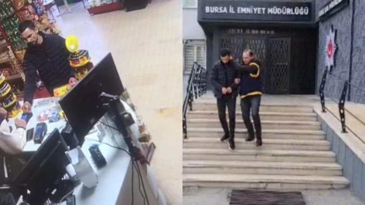 Bursa'da firari hırsız kameraya yakalandı: Hangi kartı denese ret cevabı aldı!