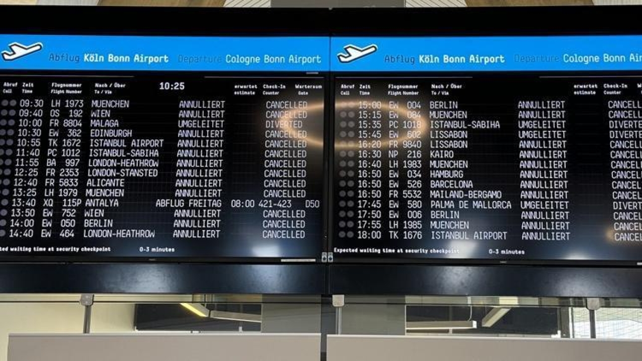 Hamburg Havalimanı'nda grev nedeniyle tüm uçuşlar iptal