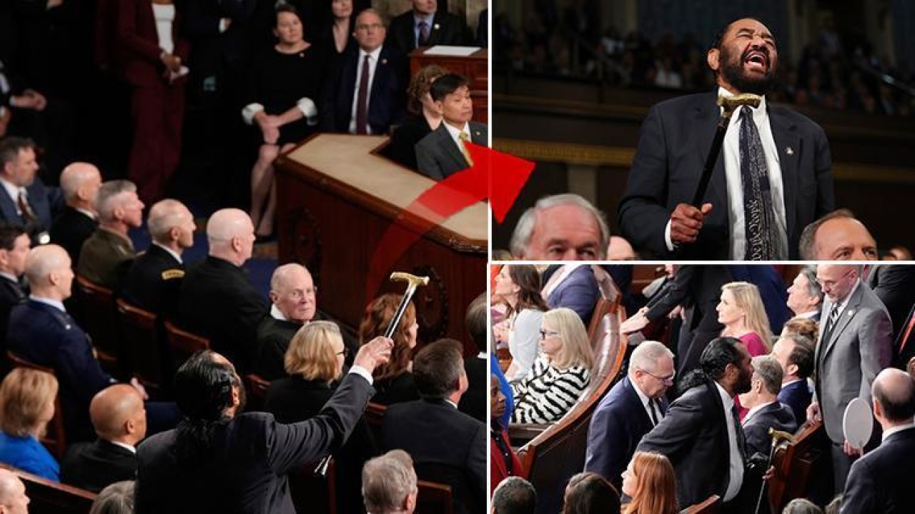 Trump&#039;ın Kongre konuşmasına damga vuran anlar: Salondan apar topar çıkarıldı