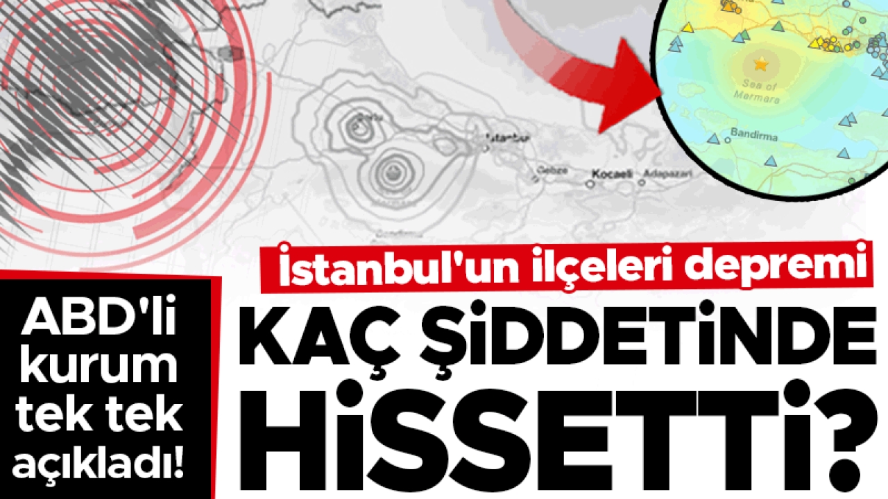ABD'li kurum açıkladı: Deprem hangi ilçede ne kadar hissedildi?