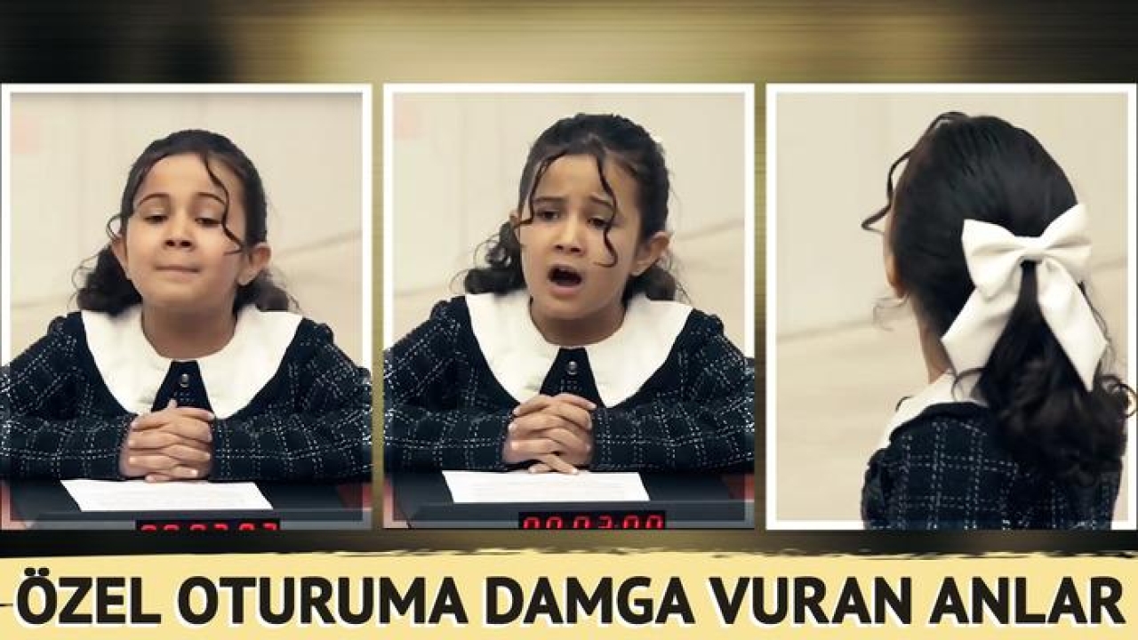 Çocukların yönettiği TBMM oturumuna damga vurdu! Arkasını dönüp okudu, Mecliste alkış koptu
