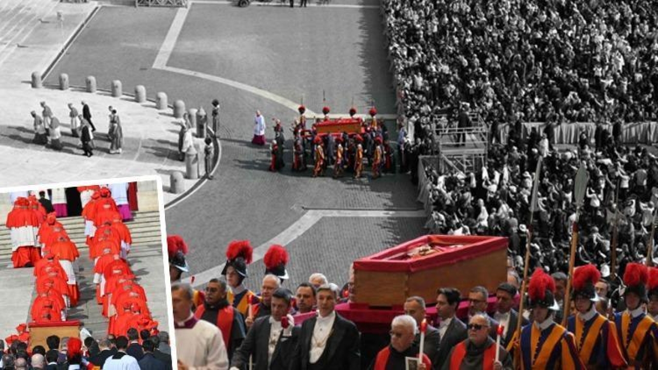 Papa'nın naaşı İsviçre muhafızları eşliğinde Aziz Petrus Bazilikası'na nakledildi
