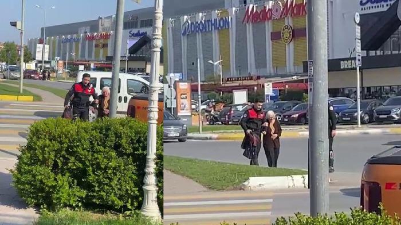 Yürümekte zorlanıyordu! Yardımına polis yetişti