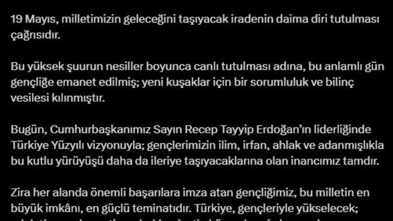 Fahrettin Altun'dan '19 Mayıs' mesajı