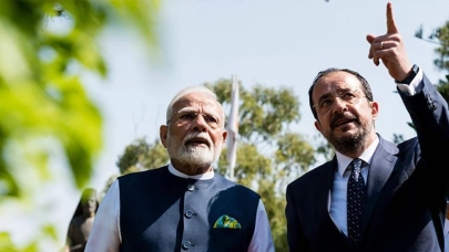 Hindistan lideri Modi GKRY'yi ziyaret etti: Ara bölgeden KKTC'yi seyretti