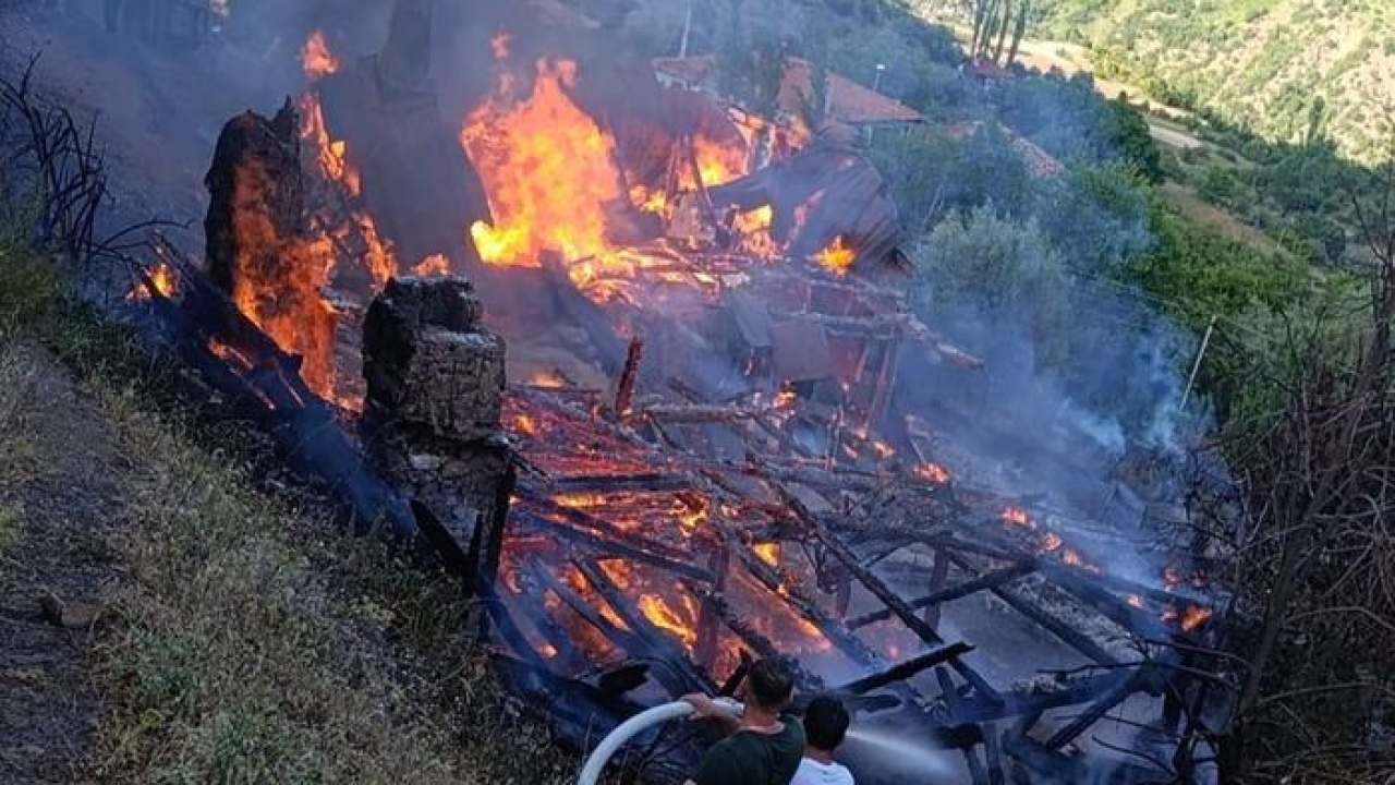 Köyde çıkan yangın 2 evi küle çevirdi