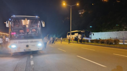 Rize'de yolcu otobüsü kaza yaptı