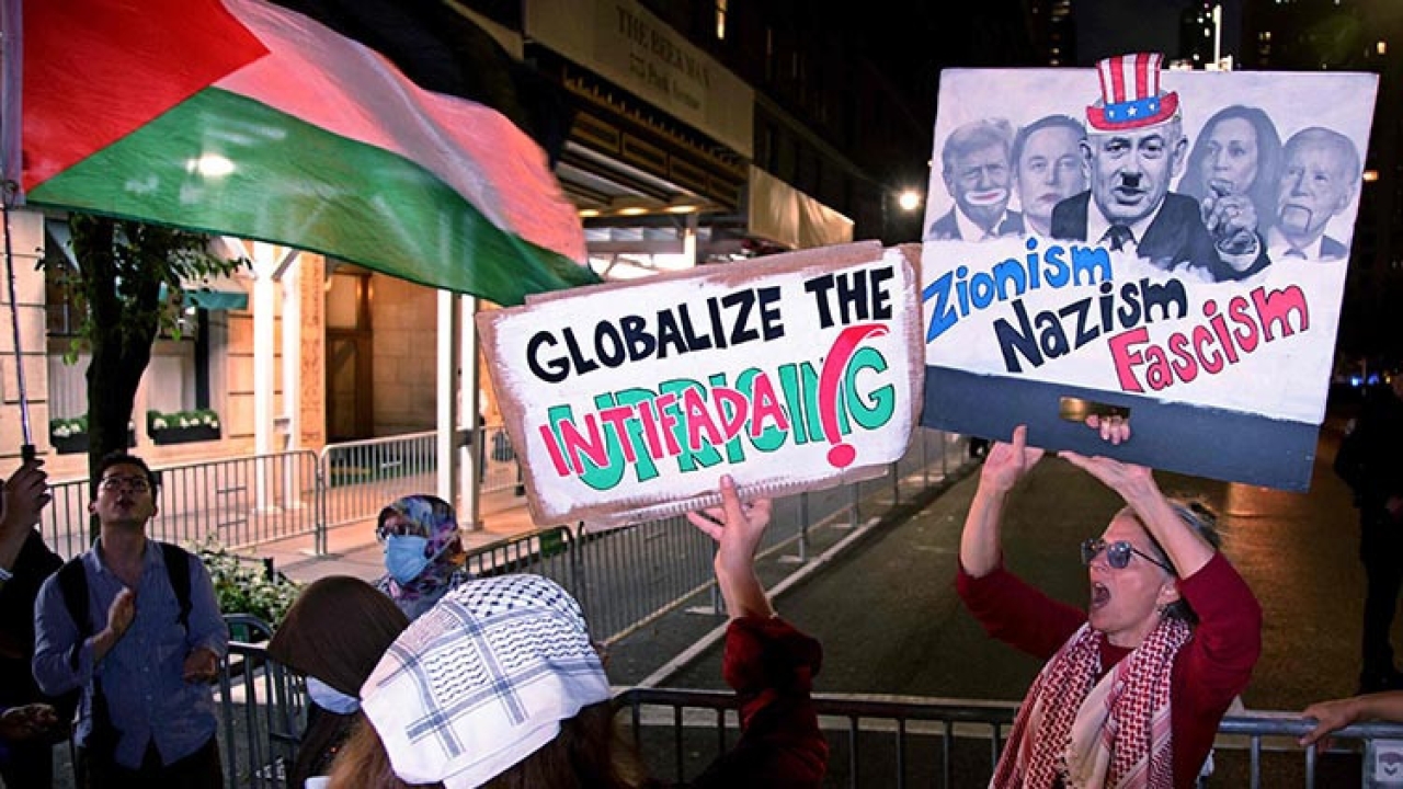 Netanyahu'ya ABD'de protesto: Gazze özgür olacak