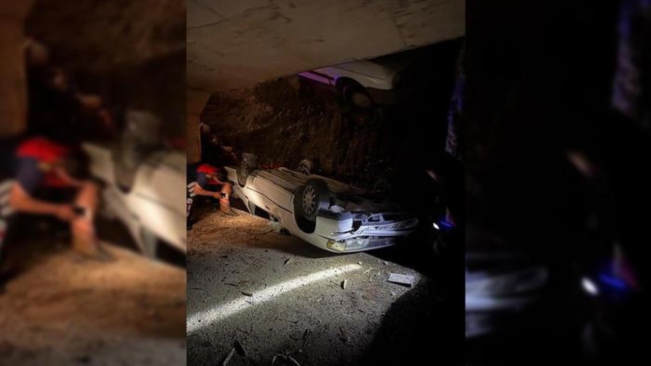 Osmaniye’de iki otomobil 1 saat arayla aynı çukura düştü