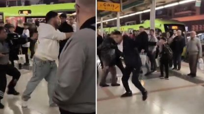 Bursa metrosunda ortalık fena karıştı! Yumruklar havada uçuştu…