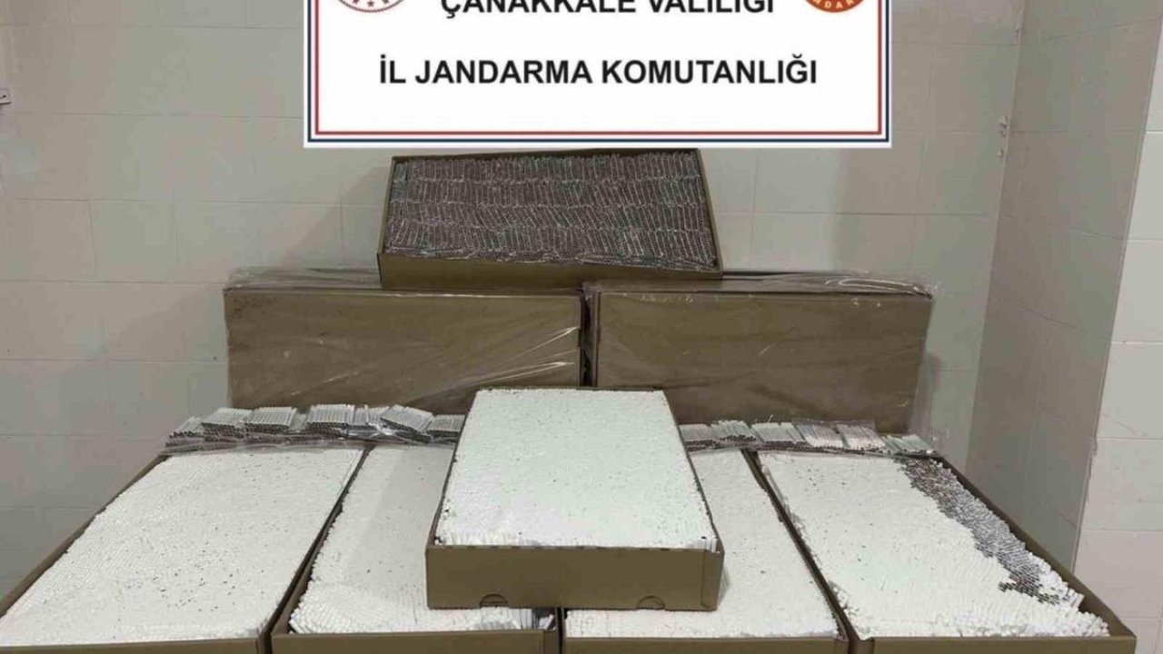 Çanakkale’de kaçakçılık operasyonu: 120 bin dolu makaron yakalandı