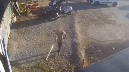 Güvenlik kamerasına borulu müdahale