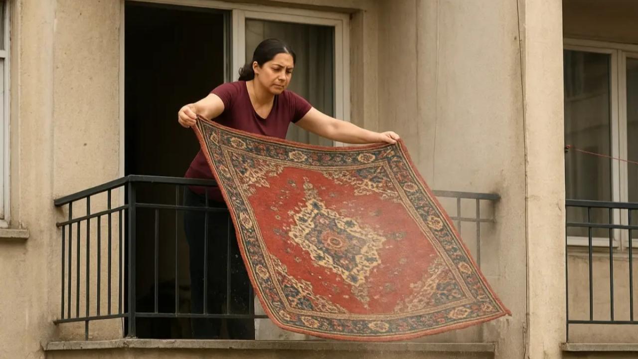 Komşusunun balkonuna halı silkeleyen sanığa hapis cezası