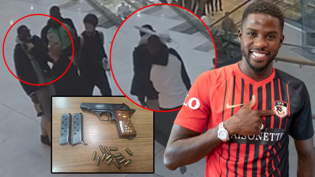 Şoke eden olayın görüntüleri ortaya çıktı! AVM’de Papy Djilobodji’ye silah çekip şemsiye fırlattı