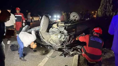 Takla atan araçta sürücü hafif yaralandı