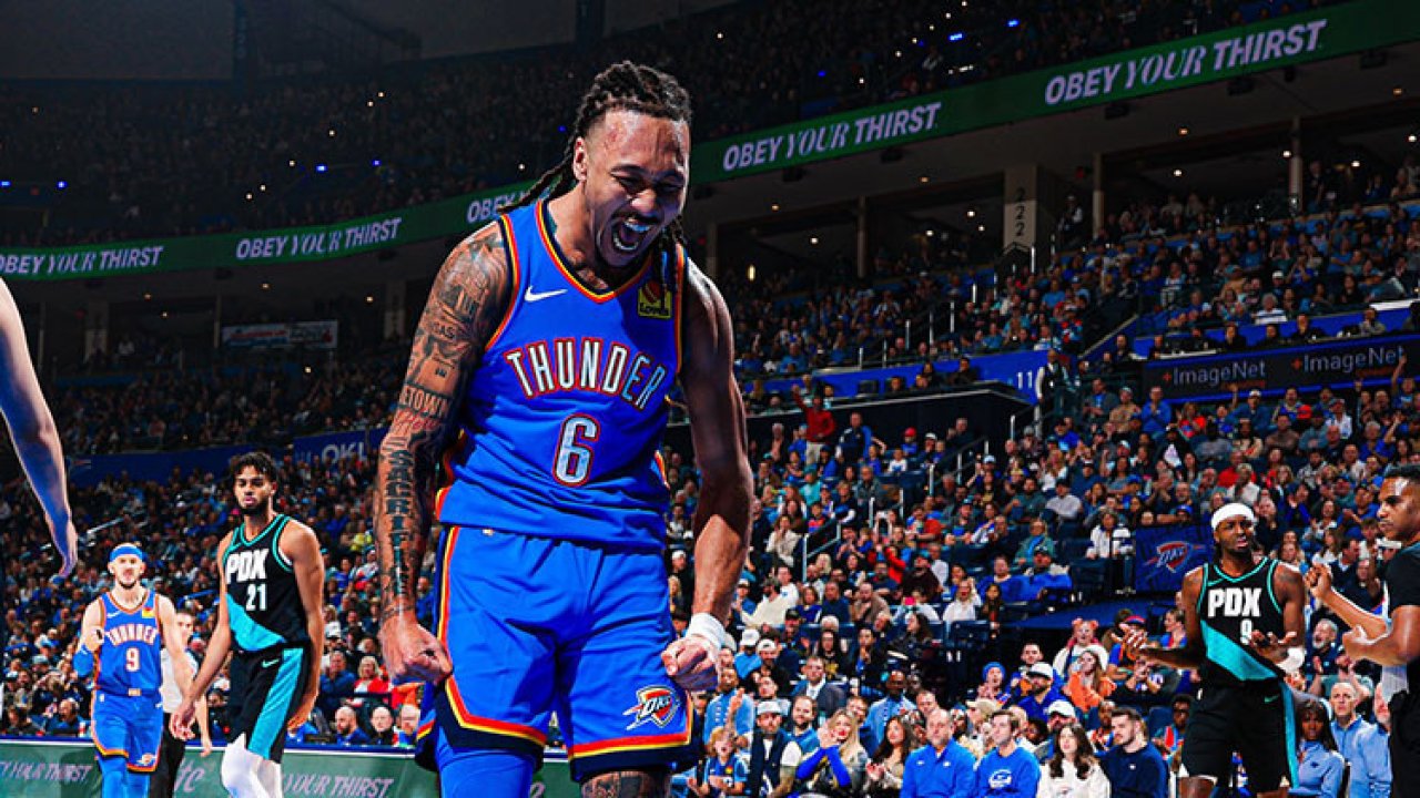 Thunder, Blazers&#039;ı yenerek serisini 9 maça çıkardı