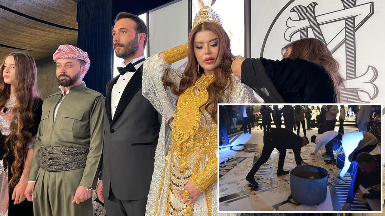 Barzani ailesiyle İzol Aşireti evliliği! Geline kilolarca altın takıldı, düğünde deste deste para saçıldı