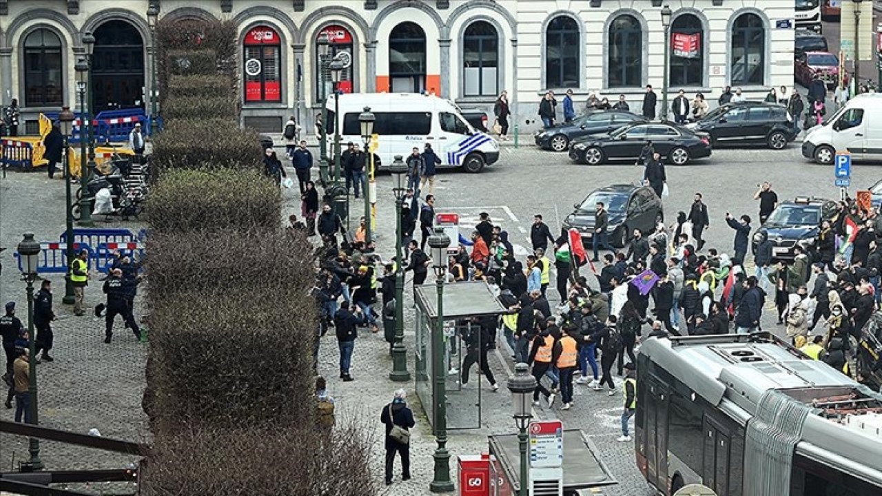 Belçika'da terör örgütü YPG/SDG yandaşlarına sert müdahale