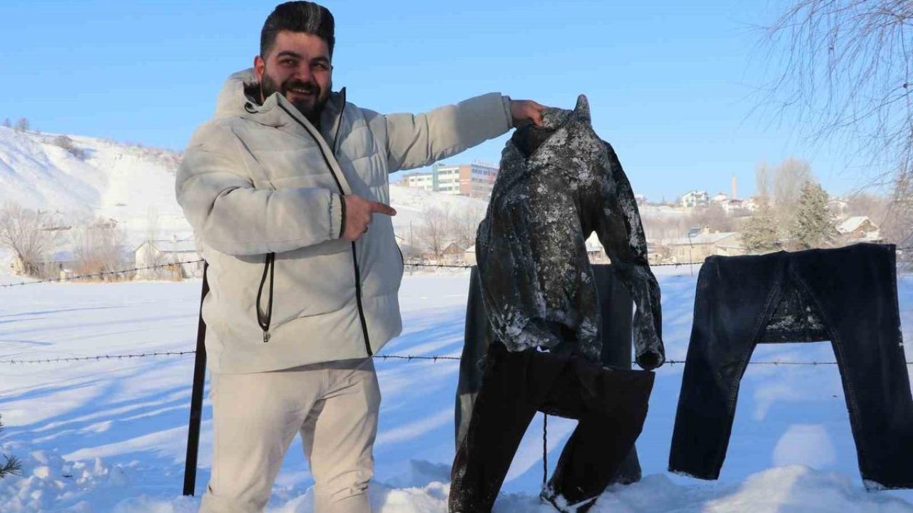 Sibirya soğukları Sivas’ı dondurdu, çamaşırlar kaskatı kesildi