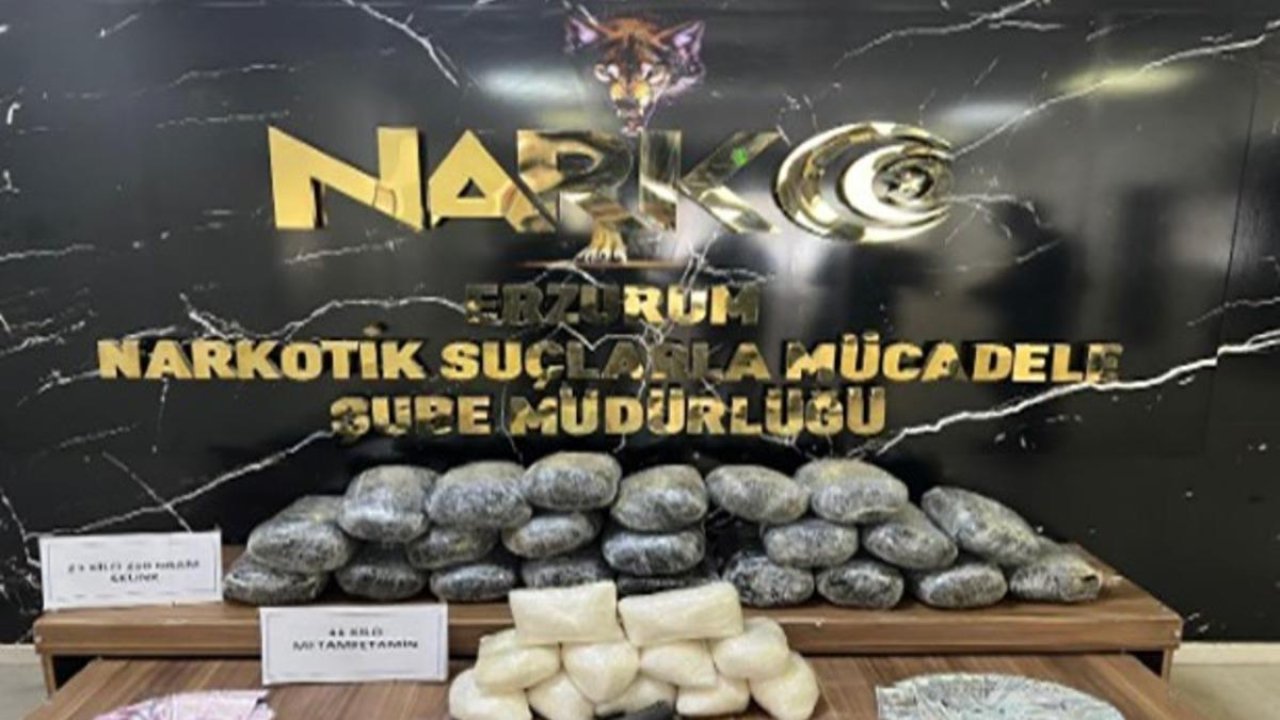 Erzurum’da 23 kilo skunk ve 11 kilo metamfetamin ele geçirildi