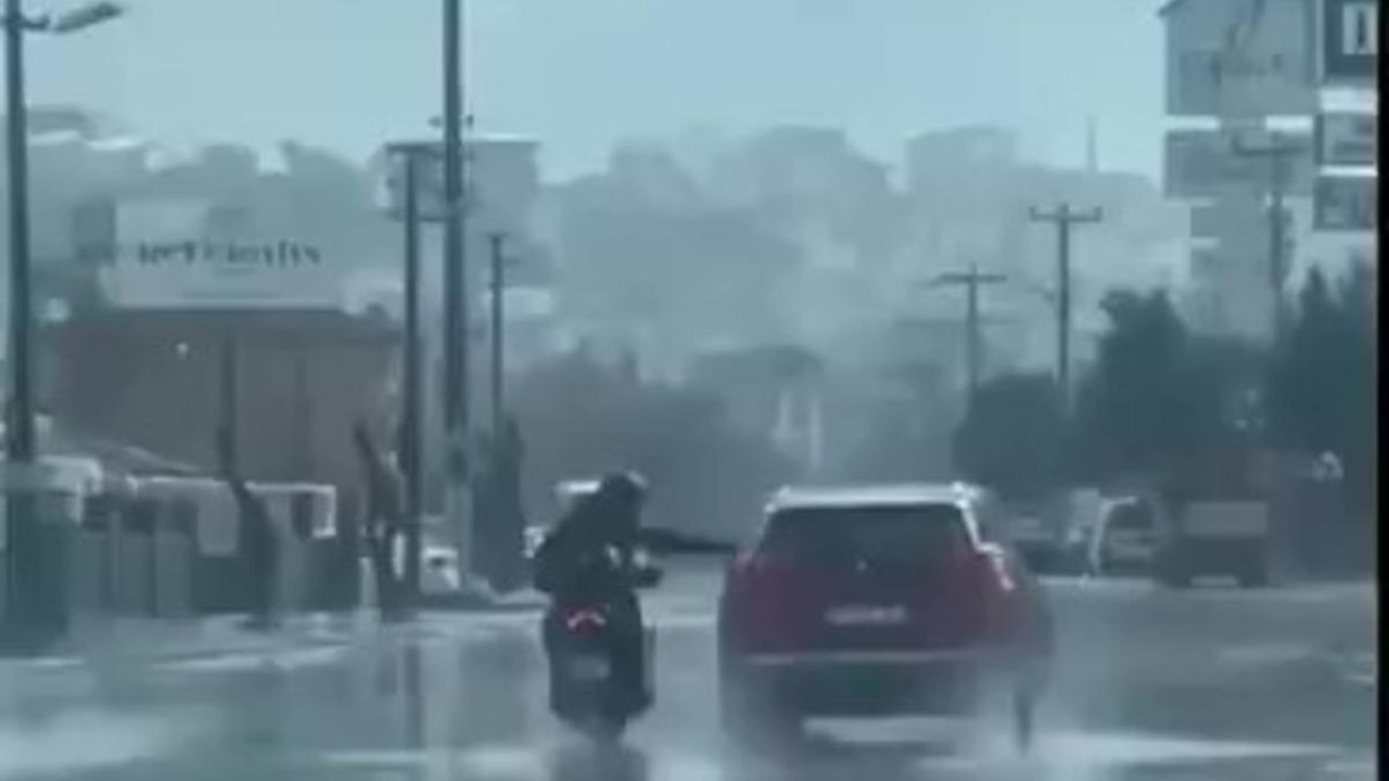 Trafiği tehlikeye düşüren motosiklet sürücüsüne ceza