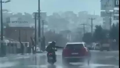 Trafiği tehlikeye düşüren motosiklet sürücüsüne ceza