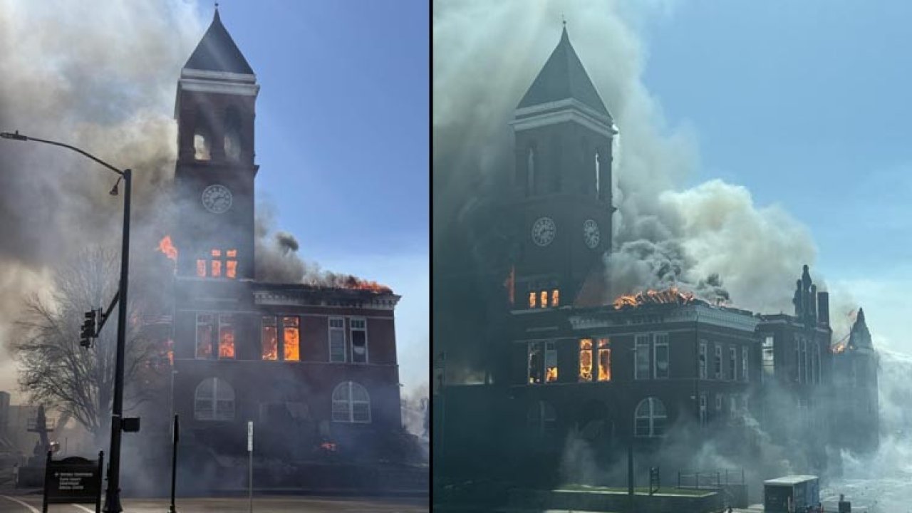 ABD'de tarihi adliye binasında yangın