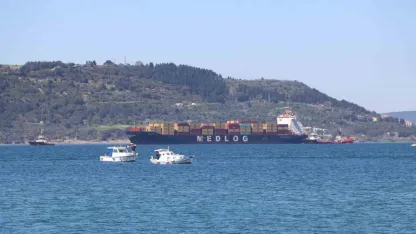 Çanakkale Boğazı’nda konteyner gemisi makine arızası yaptı