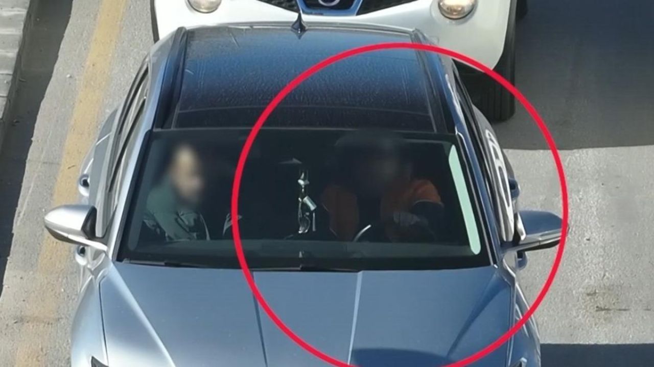 Dronu görünce emniyet kemerini taktılar