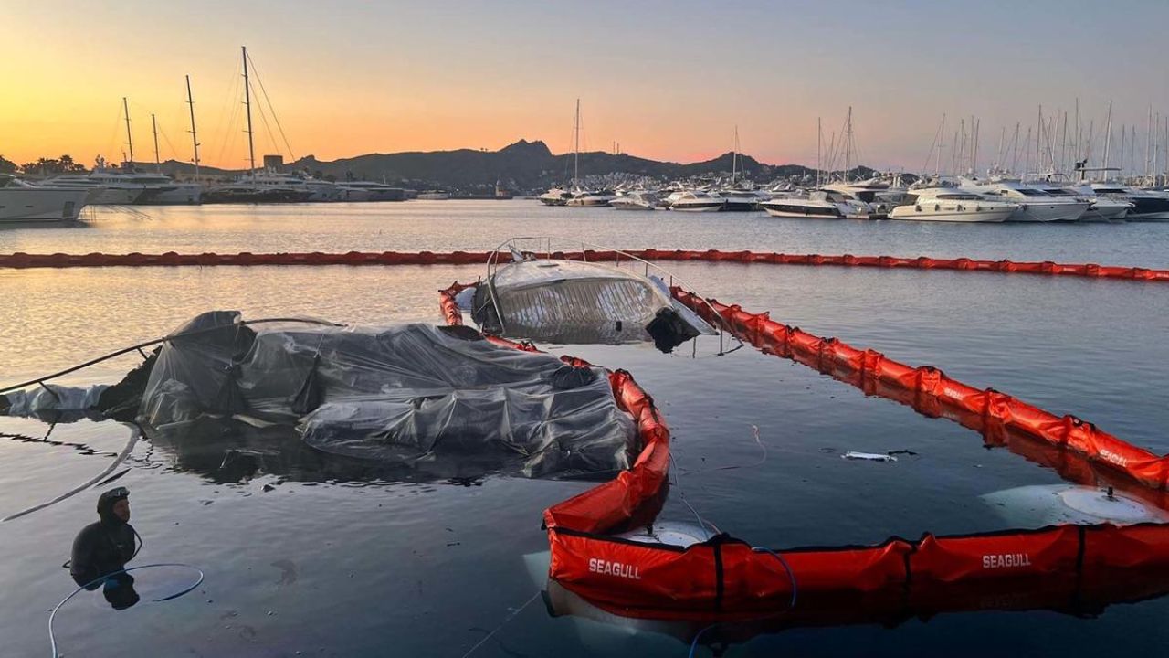Bodrum'da marinadaki yangında batan 7 motoryatın enkazı kaldırıldı