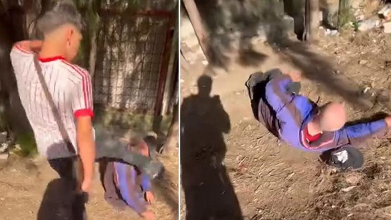 Tepki çeken görüntüler! Sokakta uyuyan yaşlı adamın yüzüne tekme atıp sosyal medyada paylaştılar