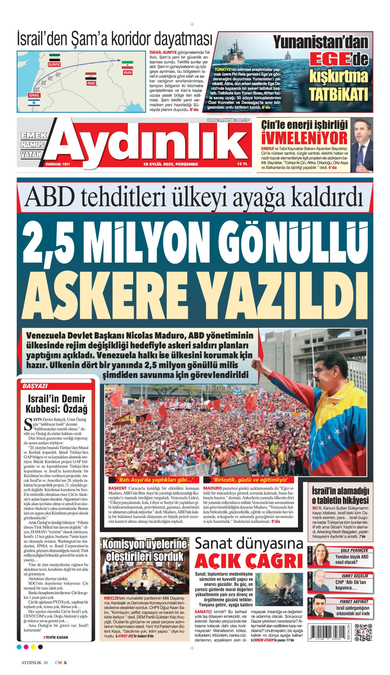 AYDINLIK GAZETESİ Gazete Manşeti