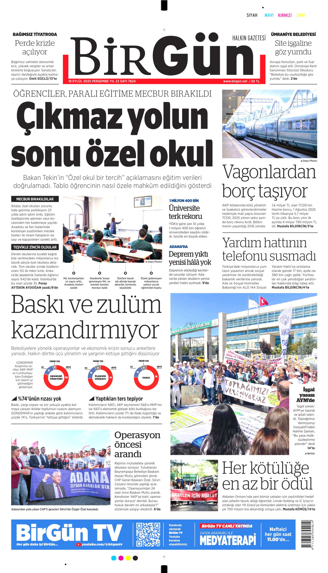 BİRGÜN Gazete Manşeti