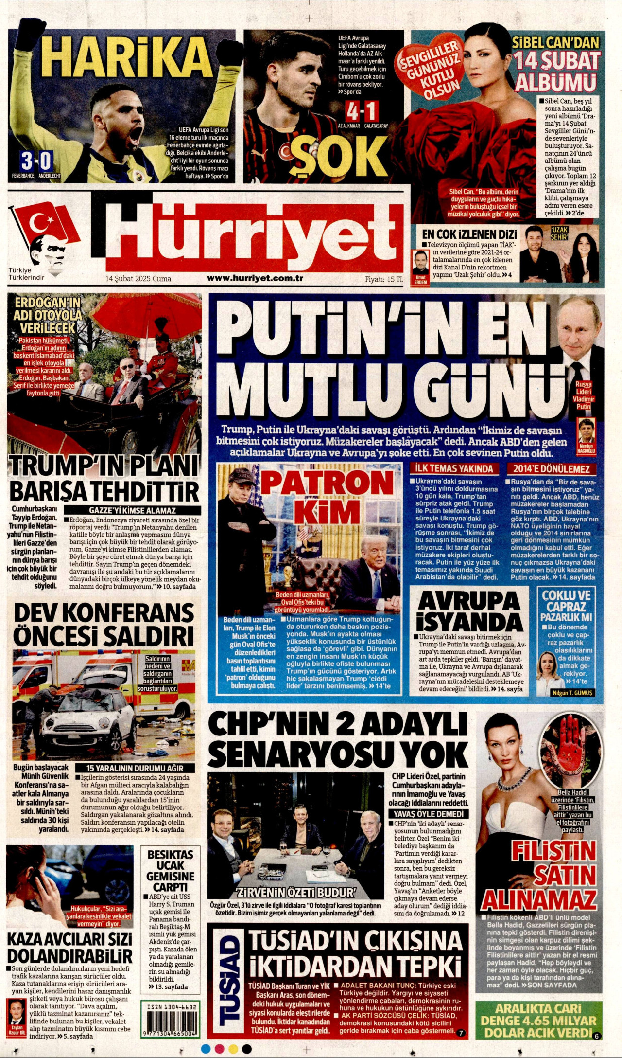 HÜRRİYET Gazete Manşeti