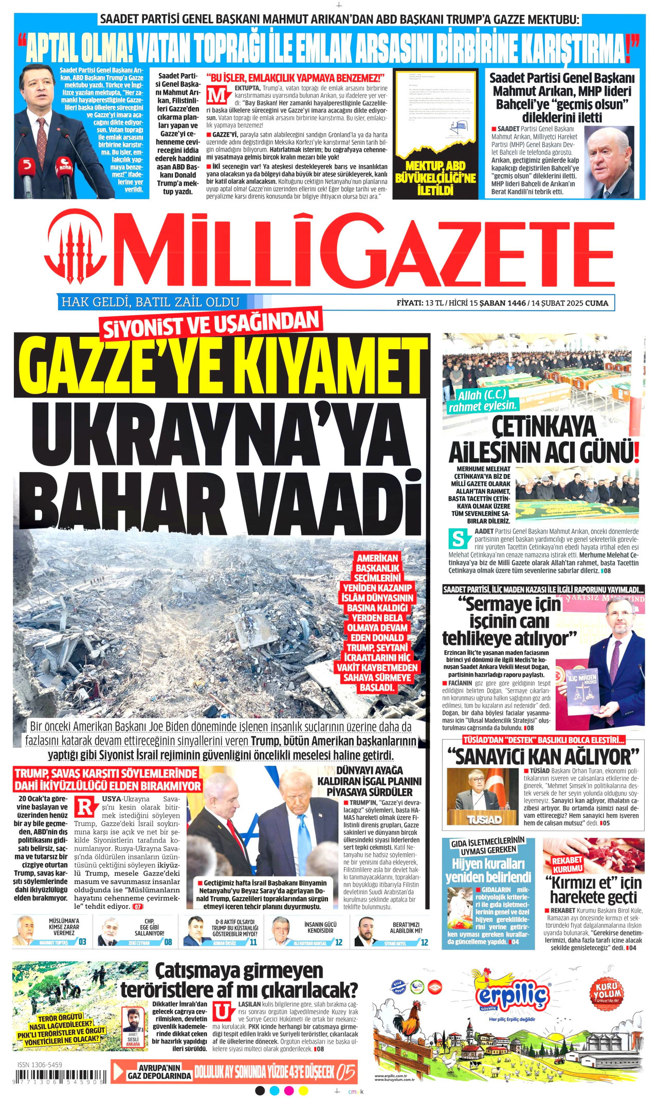 MİLLİ GAZETE Gazete Manşeti