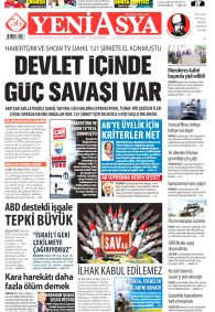 YENİ ASYA Gazete Manşeti