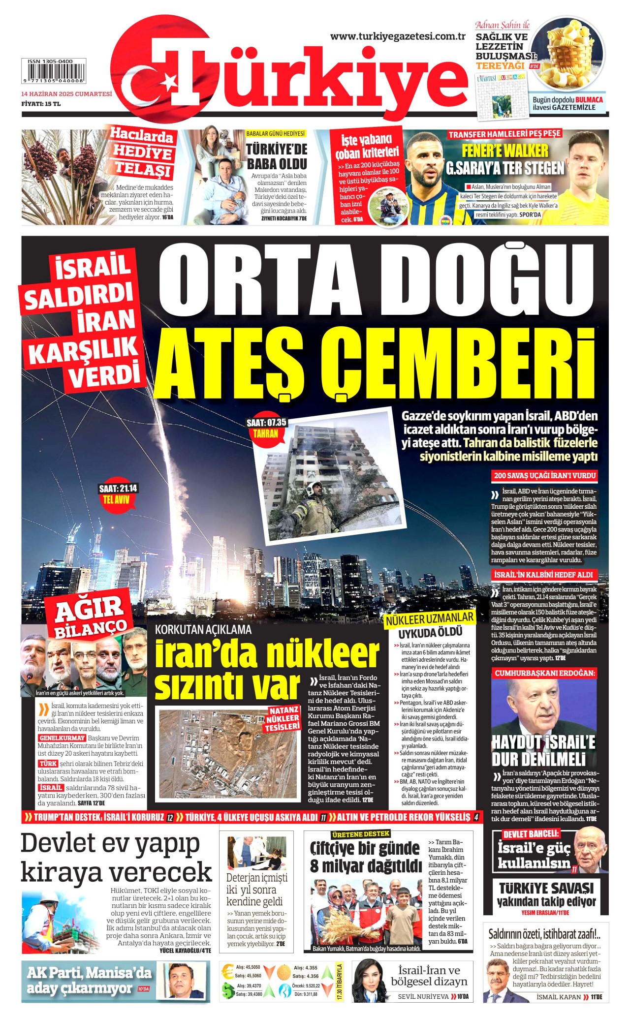 TÜRKİYE GAZETESİ Gazete Manşeti