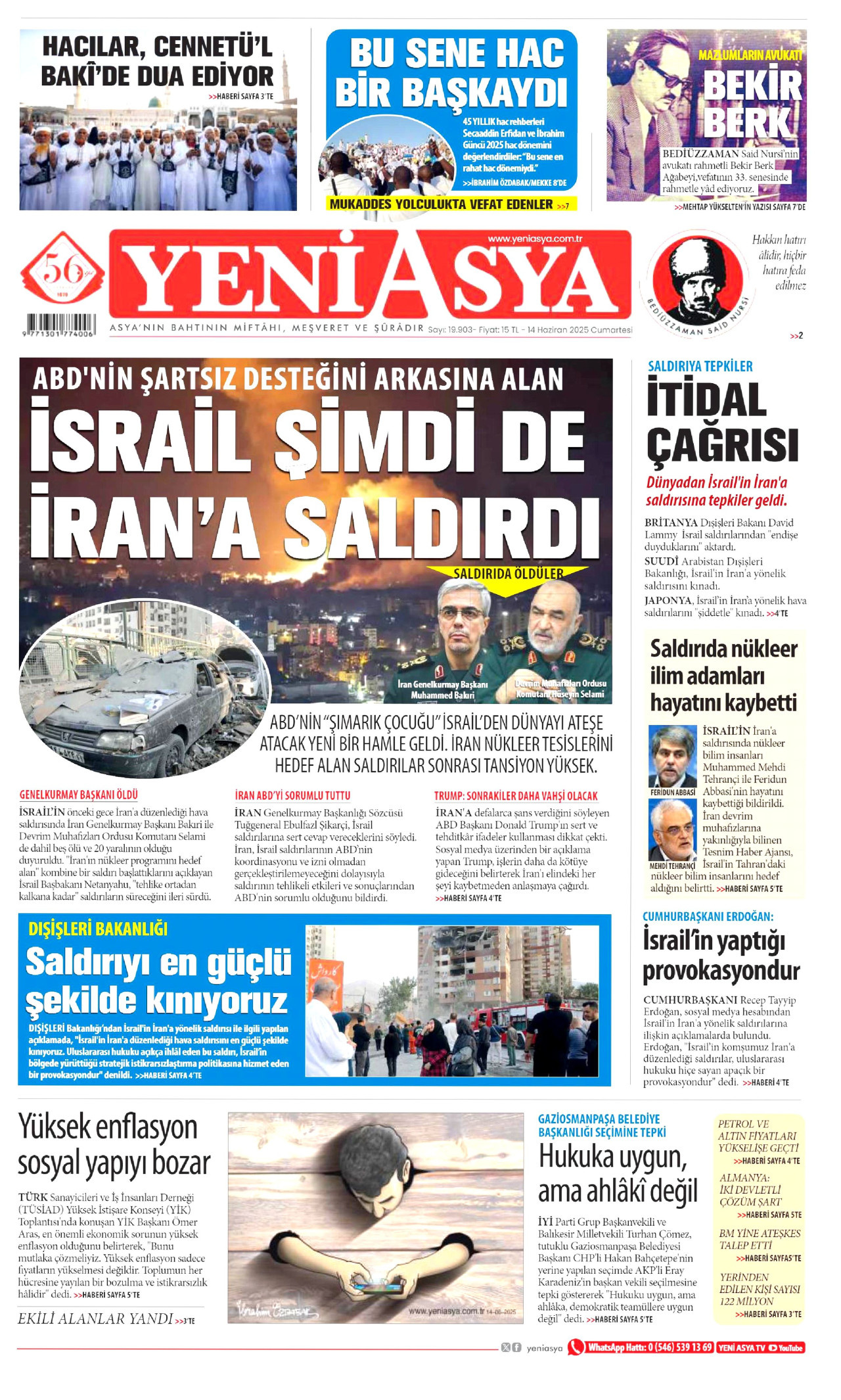 YENİ ASYA Gazete Manşeti