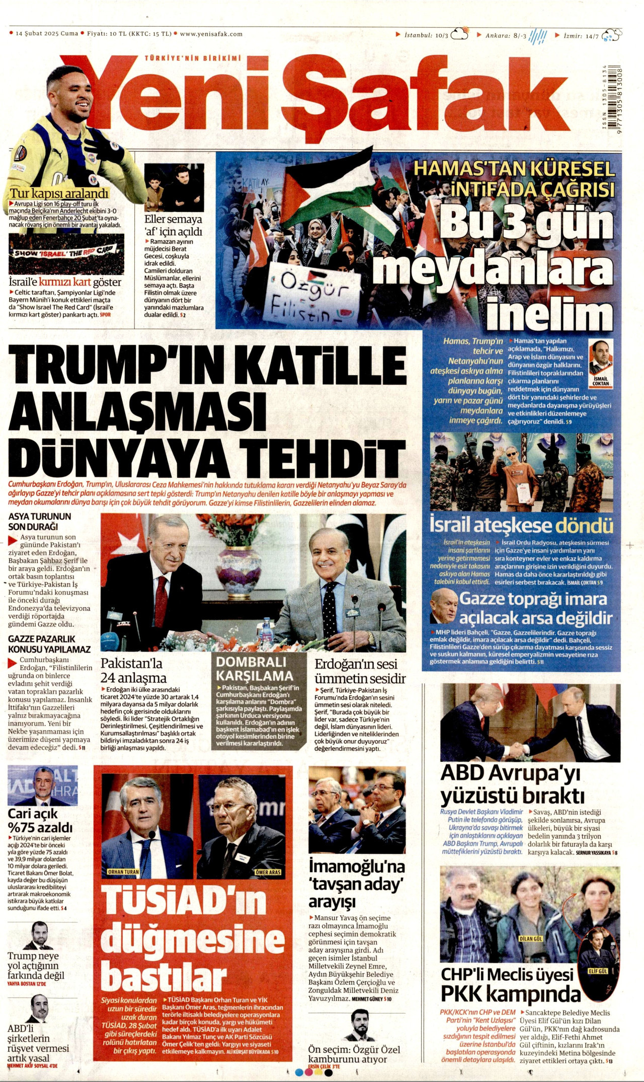 YENİ ŞAFAK Gazete Manşeti