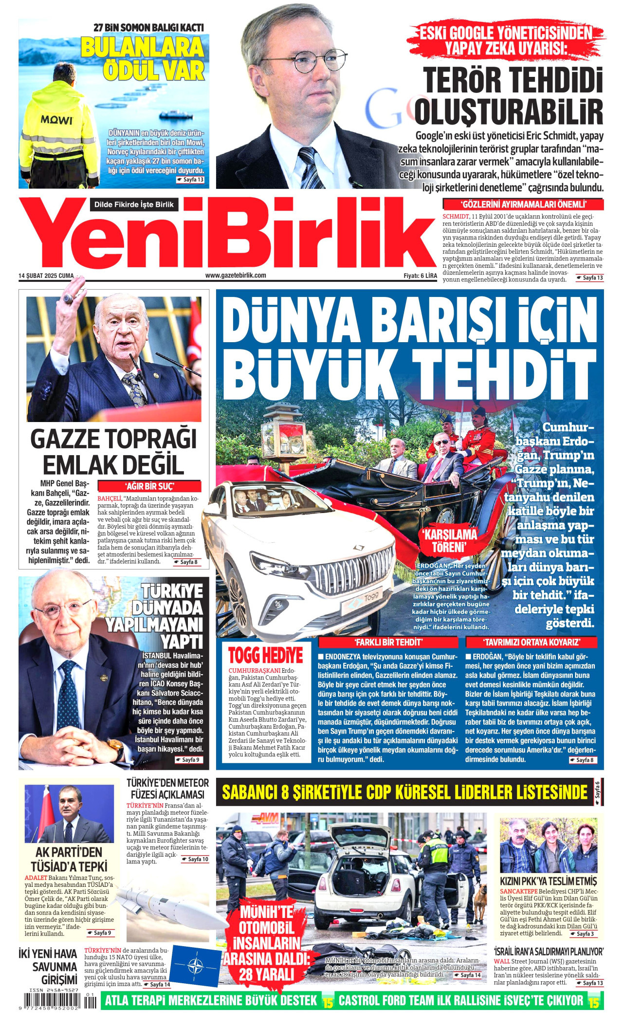 YENİBİRLİK Gazete Manşeti